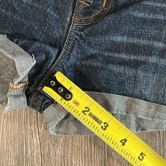 J Brand dark denim Santiago Jean denim shorts w/ bottom cuff and fray 26 - Picture 9 of 9